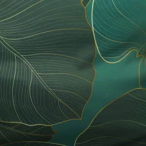 Pościel Gallo Z Mikrofibry Zielona W Liscie 160X200 Cm