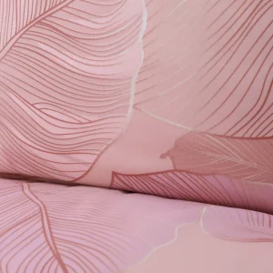 Pościel Gallo Z Mikrofibry Rozowa W Liscie 160X200 Cm