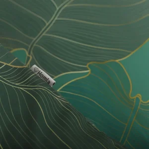 Pościel Gallo Z Mikrofibry Zielona W Liscie 160X200 Cm