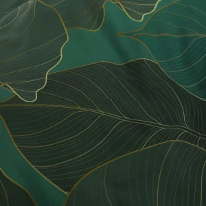 Pościel Gallo Z Mikrofibry Zielona W Liscie 160X200 Cm