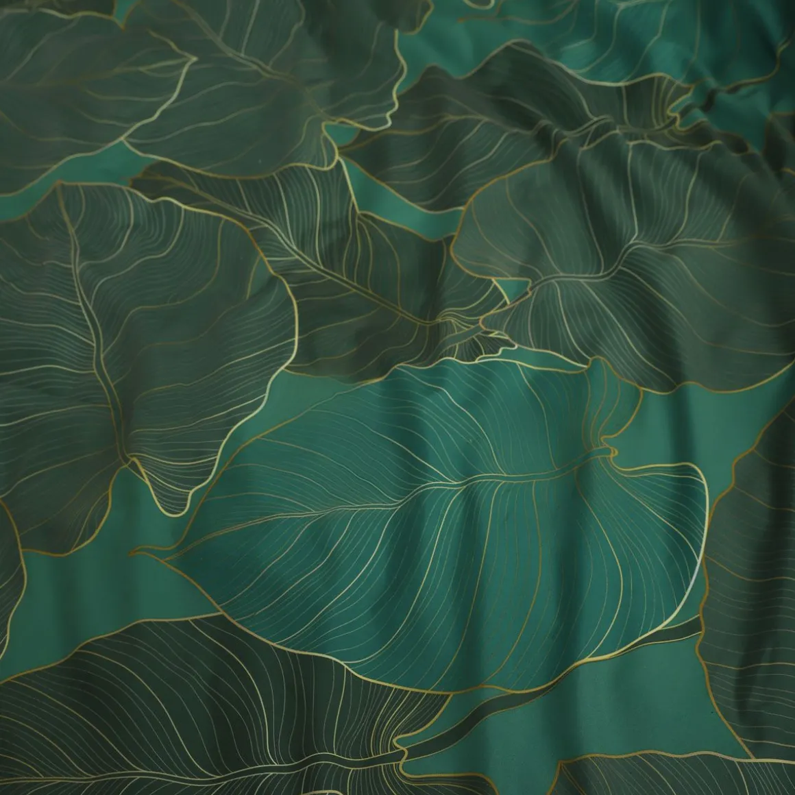 pociel_gallo_z_mikrofibry_8.webp Pościel Gallo Z Mikrofibry Zielona W Liscie 160X200 Cm