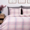 Pościel Idaho Flanelowa Rozowa W Krate 160X200 Cm + 1 X 50X60 Cm