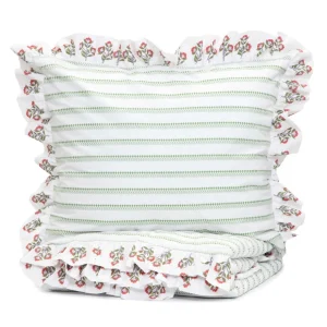 Pościel Katina Bawelniana W Zielony Wzor Z Falbanka 220X200 Cm