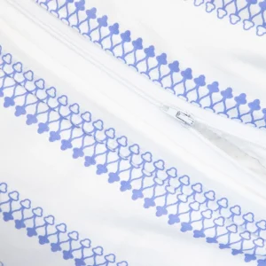 Pościel Katina Bawelniana W Niebieski Wzor Z Falbanka 160X200 Cm