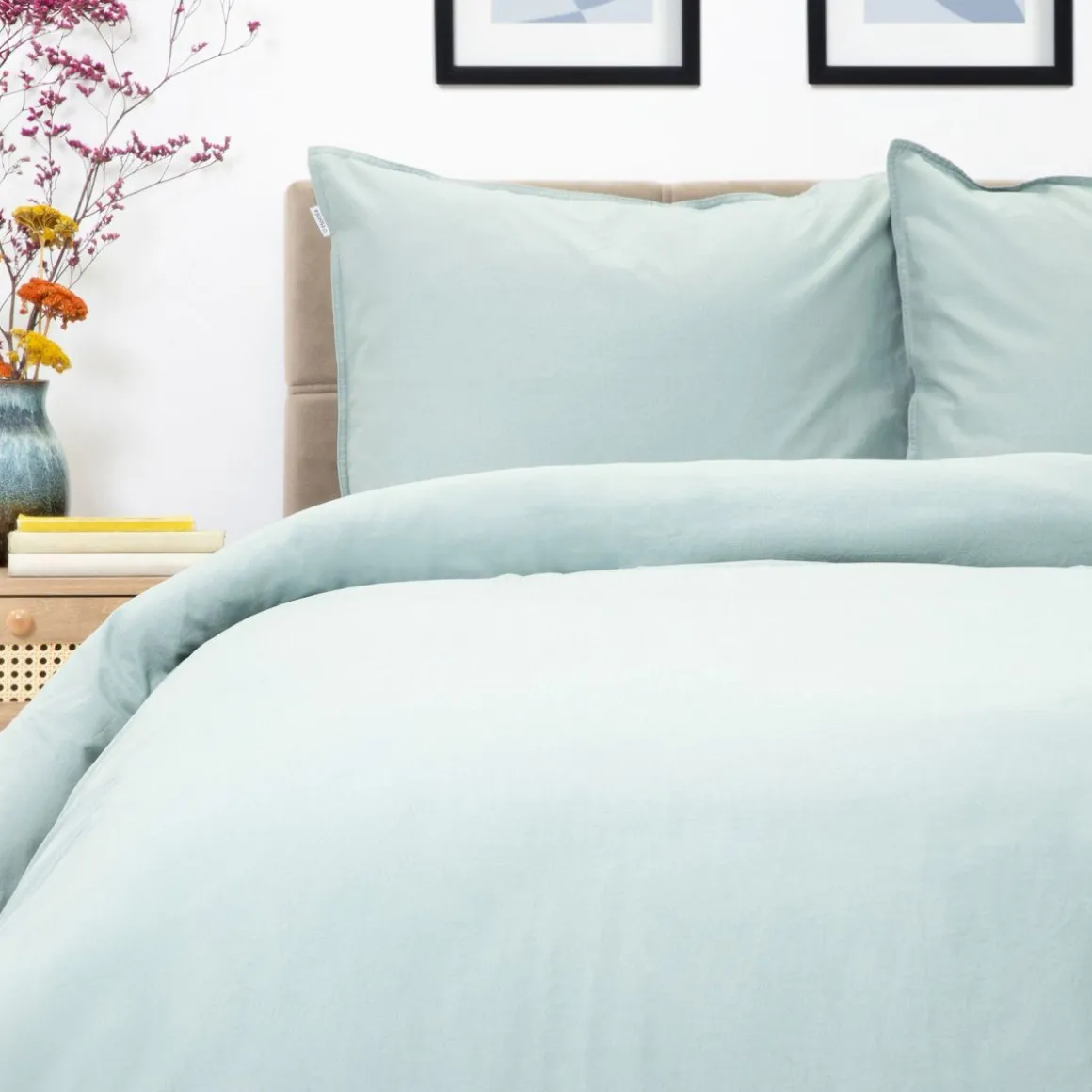 pociel_kinsey_bawelniana__0-5.webp Pościel Kinsey Bawelniana Mietowa Z Denimowym Szwem 160X200 + 2*50X60 Cm