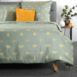 Pościel Luro Z Mikrofibry Oliwkowa W Owady 160X200 Cm
