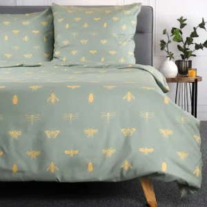 Pościel Luro Z Mikrofibry Oliwkowa W Owady 200X220 Cm