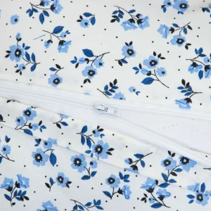 Pościel Melanie Bawelniana Z Falbanka W Niebieskie Kwiaty 160X200 Cm