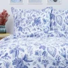 Pościel Miriel Bawelniana W Kwiaty Z Niebieska Lamowka 200X220 + 2*50X60 Cm