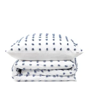 Pościel Nivell Z Mikrofibry Z Niebieskimi Pomponami 200X220 Cm