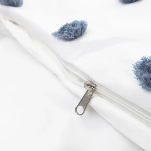 Pościel Nivell Z Mikrofibry Z Niebieskimi Pomponami 160X200 Cm