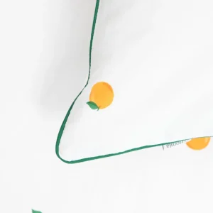 Pościel Orangie Bawelniana W Pomarancze Z Zielona Lamowka 200X220 + 2*50X60 Cm'