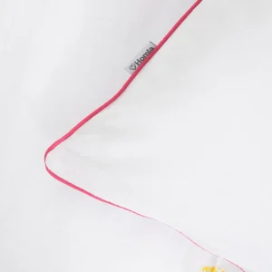 Pościel Sadie Bawelniana W Kwiatki Z Rozowa Lamowka 200X220 + 2*50X60 Cm