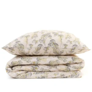 Pościel Senli Z Mikrofibry Bezowa W Kwiaty 140X200 Cm + 1*70X80 Cm