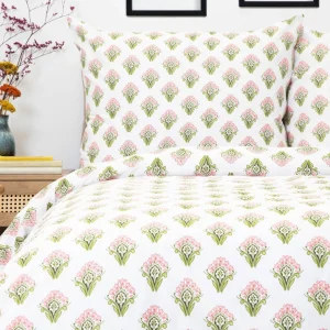 Pościel Timothe Bawelniana W Rozowy Wzor 160X200 Cm