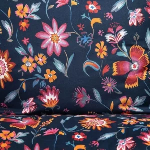 Pościel Vabel Z Mikrofibry Granatowa W Liscie I Kwiaty 140X200 Cm + 1*70X80 Cm