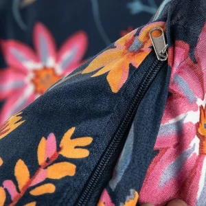 Pościel Vabel Z Mikrofibry Granatowa W Liscie I Kwiaty 160X200 Cm