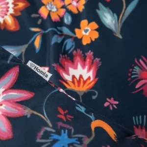 Pościel Vabel Z Mikrofibry Granatowa W Liscie I Kwiaty 140X200 Cm + 1*70X80 Cm