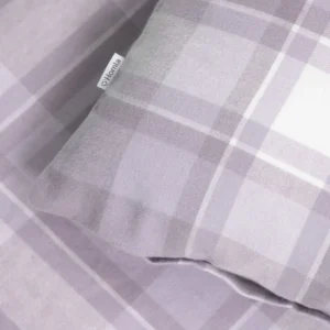 Pościel Vella Flanelowa W Szara Krate 200X220 Cm + 2 X 50X60 Cm