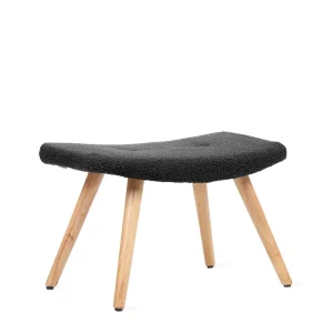 PodNożek Moss Teddy Boucle W Tkaninie Teddy Czarny 61X41X38 Cm