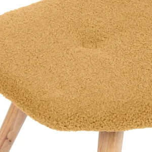 PodNożek Moss Teddy Boucle W Tkaninie Teddy Musztardowy 61X41X38 Cm