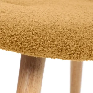 PodNożek Moss Teddy Boucle W Tkaninie Teddy Musztardowy 61X41X38 Cm