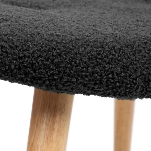 PodNożek Moss Teddy Boucle W Tkaninie Teddy Czarny 61X41X38 Cm