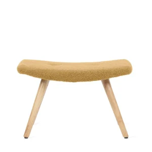 PodNożek Moss Teddy Boucle W Tkaninie Teddy Musztardowy 61X41X38 Cm