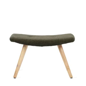 PodNożek Moss Teddy Boucle W Tkaninie Teddy Zielony 61X41X38 Cm