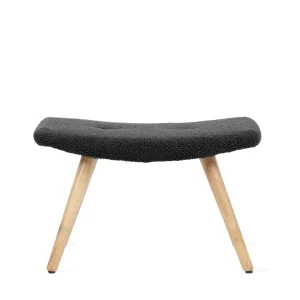 PodNożek Moss Teddy Boucle W Tkaninie Teddy Czarny 61X41X38 Cm