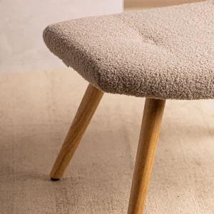 PodNożek Moss Teddy Boucle W Tkaninie Teddy Jasno 61X41X38 Cm