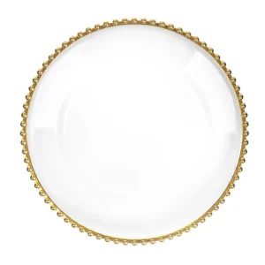 Podstawka Golden Rant Pod Talerz Ze Zlota Obwodka Kulki 33Cm