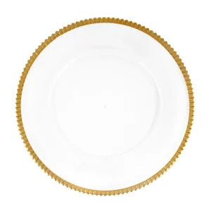 Podstawka Golden Rant Pod Talerz Ze Zlota Obwodka W Paski 33 Cm 33Cm