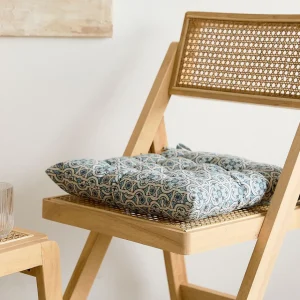 Poduszka Na Krzeslo Stave Niebieska We Wzor Pikowana 40X40