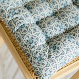 Poduszka Na Krzeslo Stave Niebieska We Wzor Pikowana 40X40