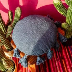 Poduszka Tonne Okragla Bawelniana Z Fredzlami 40 Cm