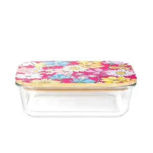 Pojemnik Bambou Summer Z Bambusowa Pokrywka W Kwiaty 1,05 L