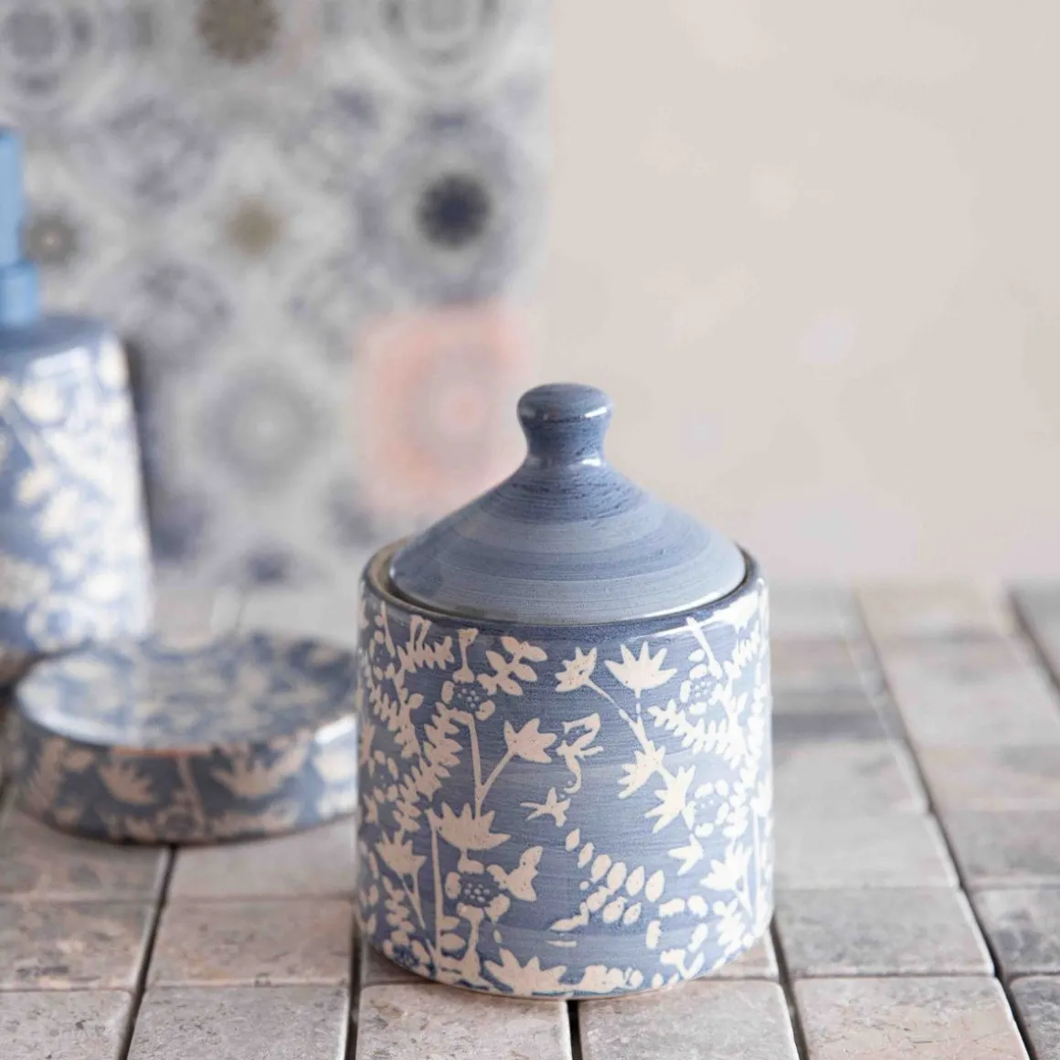 pojemnik_mirabel_niebiesk_0.webp Pojemnik Mirabel Niebieski We Wzory 10X14 Cm