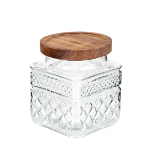 Pojemnik Moladri Kwadratowy Z Akacjowa Przykrywka 1 L