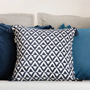 Poszewka Altara W Romby Z Fredzlami Granatowa 45X45 Cm