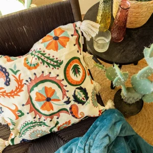 Poszewka Archa W Kolorowy Wzor Z Fredzlami 45X45 Cm