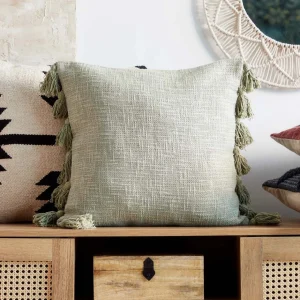 Poszewka Drel Z Fredzlami Pistacjowa 45X45 Cm