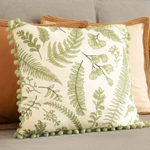 Poszewka Ervas Ecru Z Motywem Roslinnym 45X45 Cm