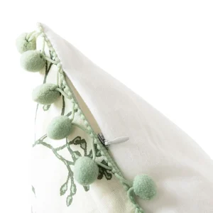 Poszewka Ervas Ecru Z Motywem Roslinnym 45X45 Cm