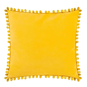 Poszewka Eslov Musztardowa Z Pomponami 45X45 Cm
