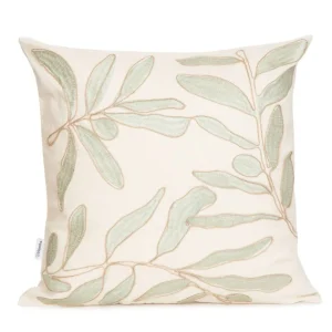 Poszewka Freja W Wyszywane Liscie Bezowa 45X45 Cm