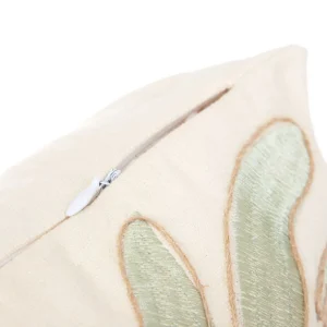 Poszewka Freja W Wyszywane Liscie Bezowa 45X45 Cm