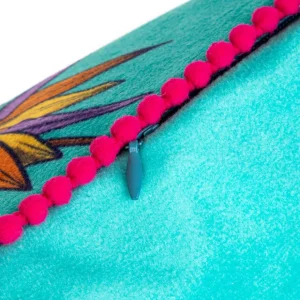 Poszewka Frida Kahlo Z Kolibrami Turkusowa 45X45 Cm