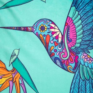 Poszewka Frida Kahlo Z Kolibrami Turkusowa 45X45 Cm