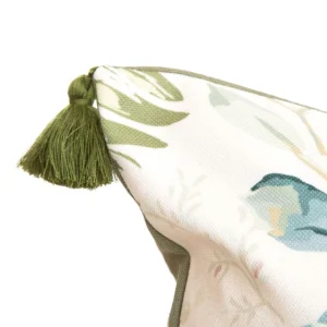 Poszewka Lempi W Liscie Oliwkowa Z Fredzlami 45X45 Cm